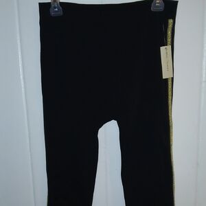 Bobbie Brooks Black Leggings with Gold Trim